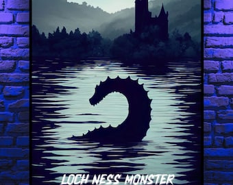 Loch Ness Monster Poster Loch Ness Monster Art Cryptid Nessie Loch Ness Scotland