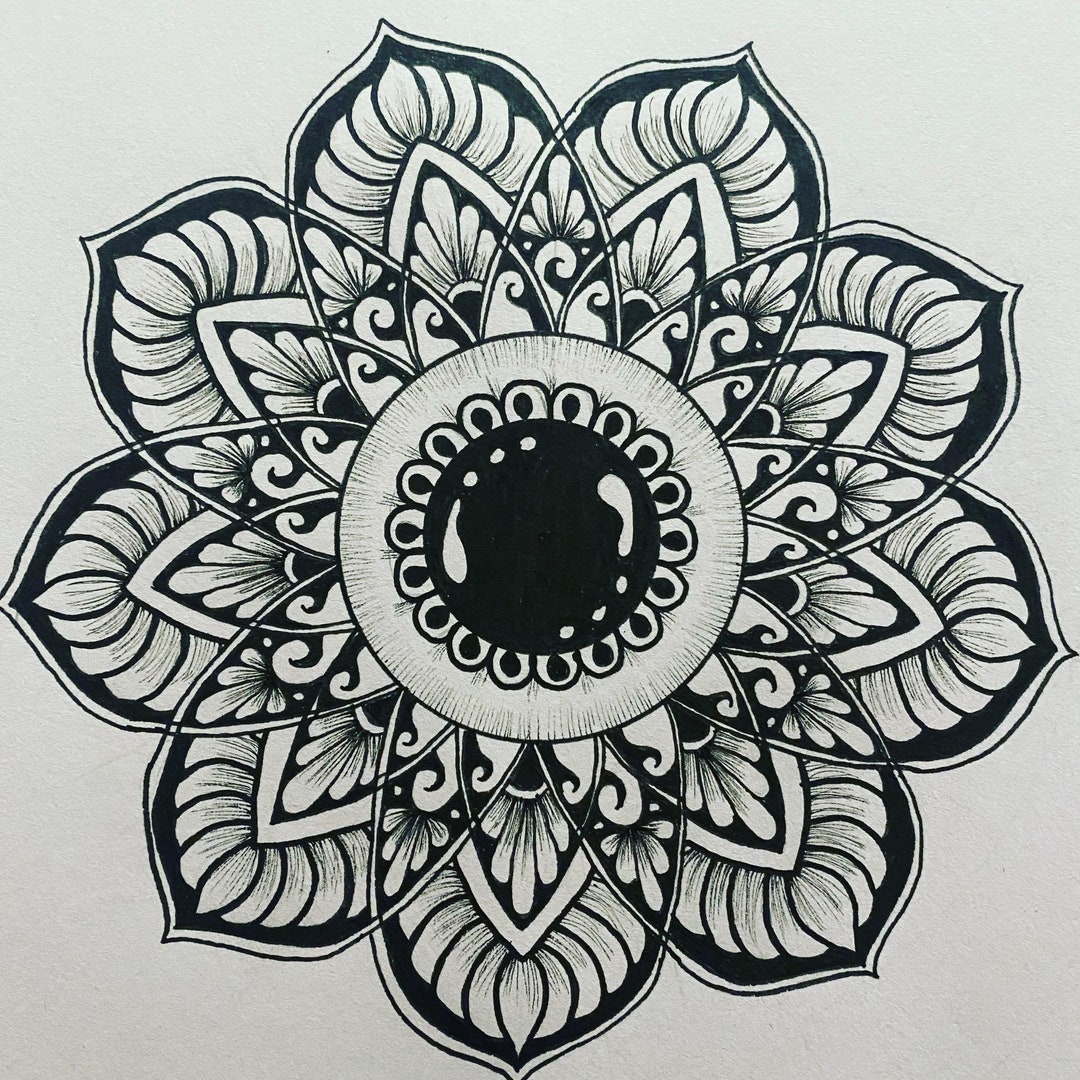 Drawing Mandalas Drawings Artwork Etsy