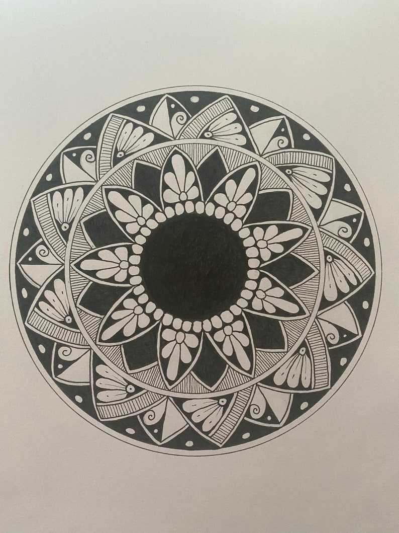 Drawing Mandalas Drawings Artwork Etsy