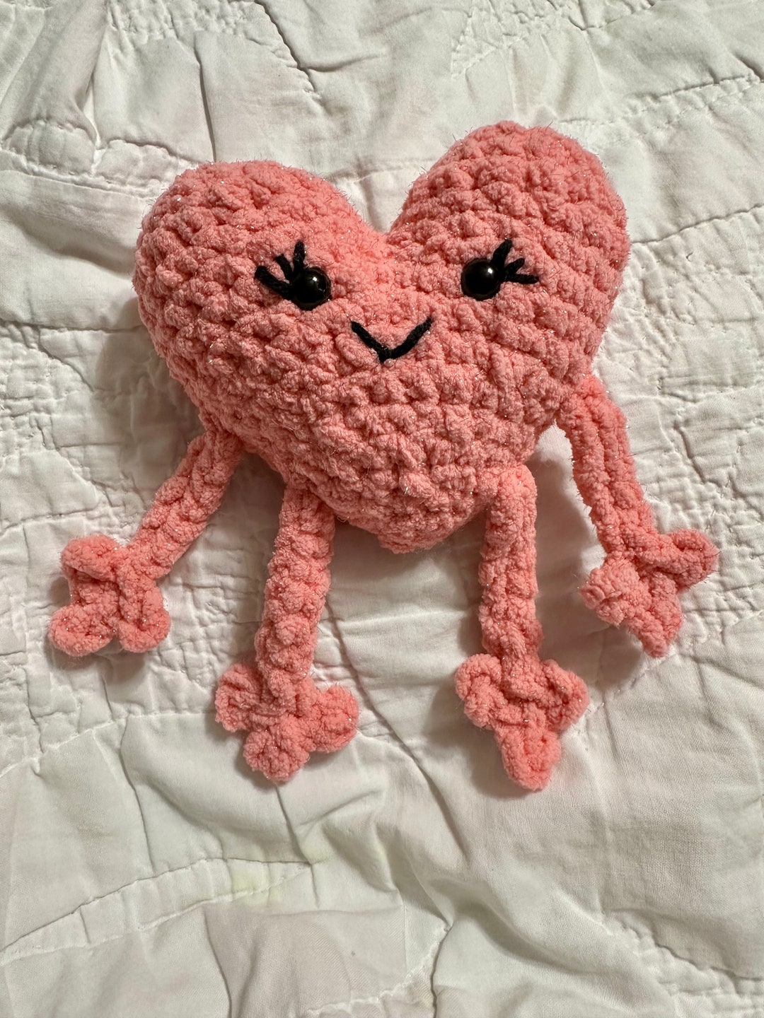 Sparkle Heart Plushie Heart Pal Valentine Plush Soft Companion Glitter ...