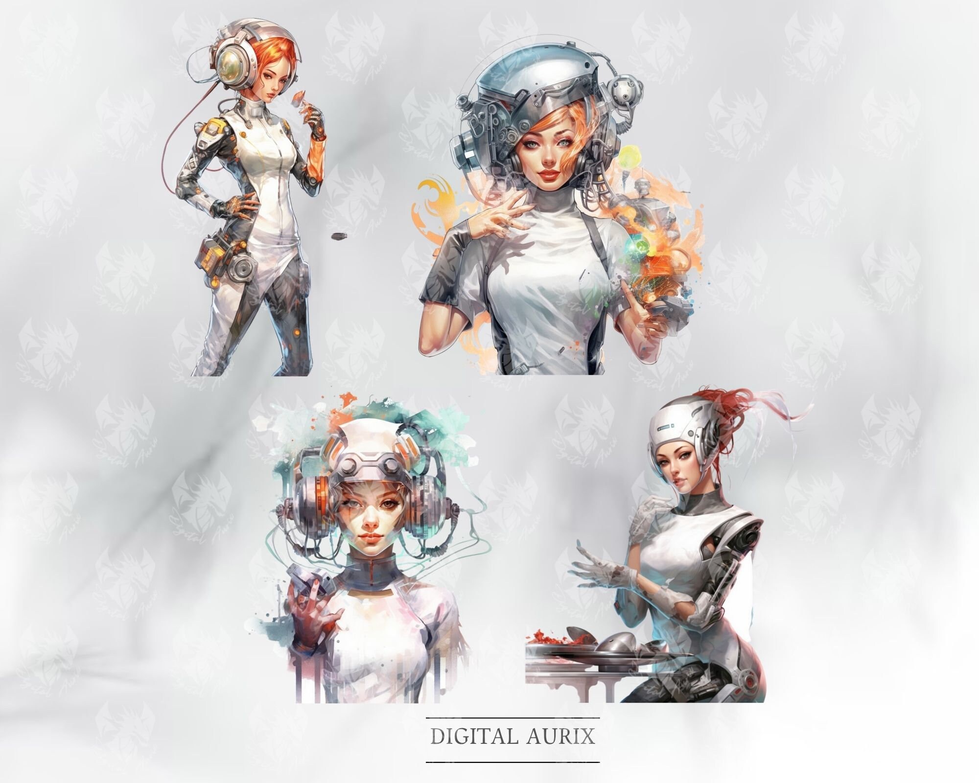 Cyberpunk Chef Cooking Cyberpunk Woman Fantasy Clipart Etsy UK