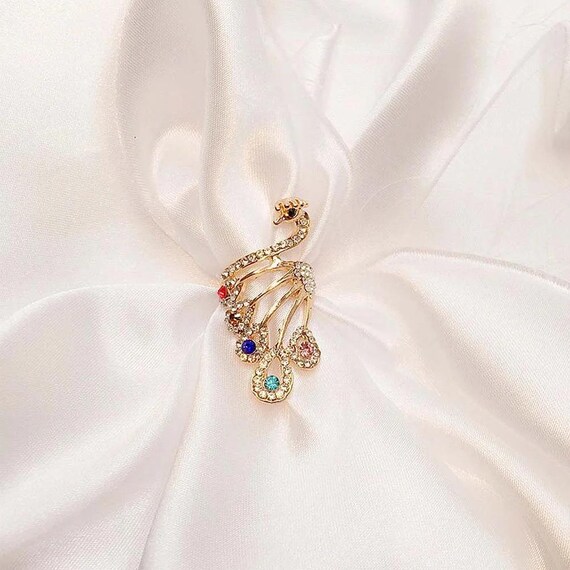 Multi stone ring, Crochet Ring peacock ring, bird… - image 5