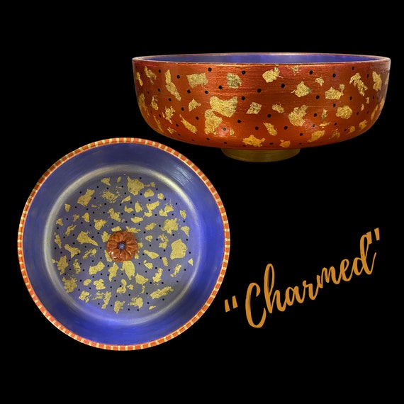 Decorative Art Bowl Unique Handmade Hand Painted Artist Designer Coffee Table Decor Hand Crafted Home Gift Colorful Artisan Centerpiece