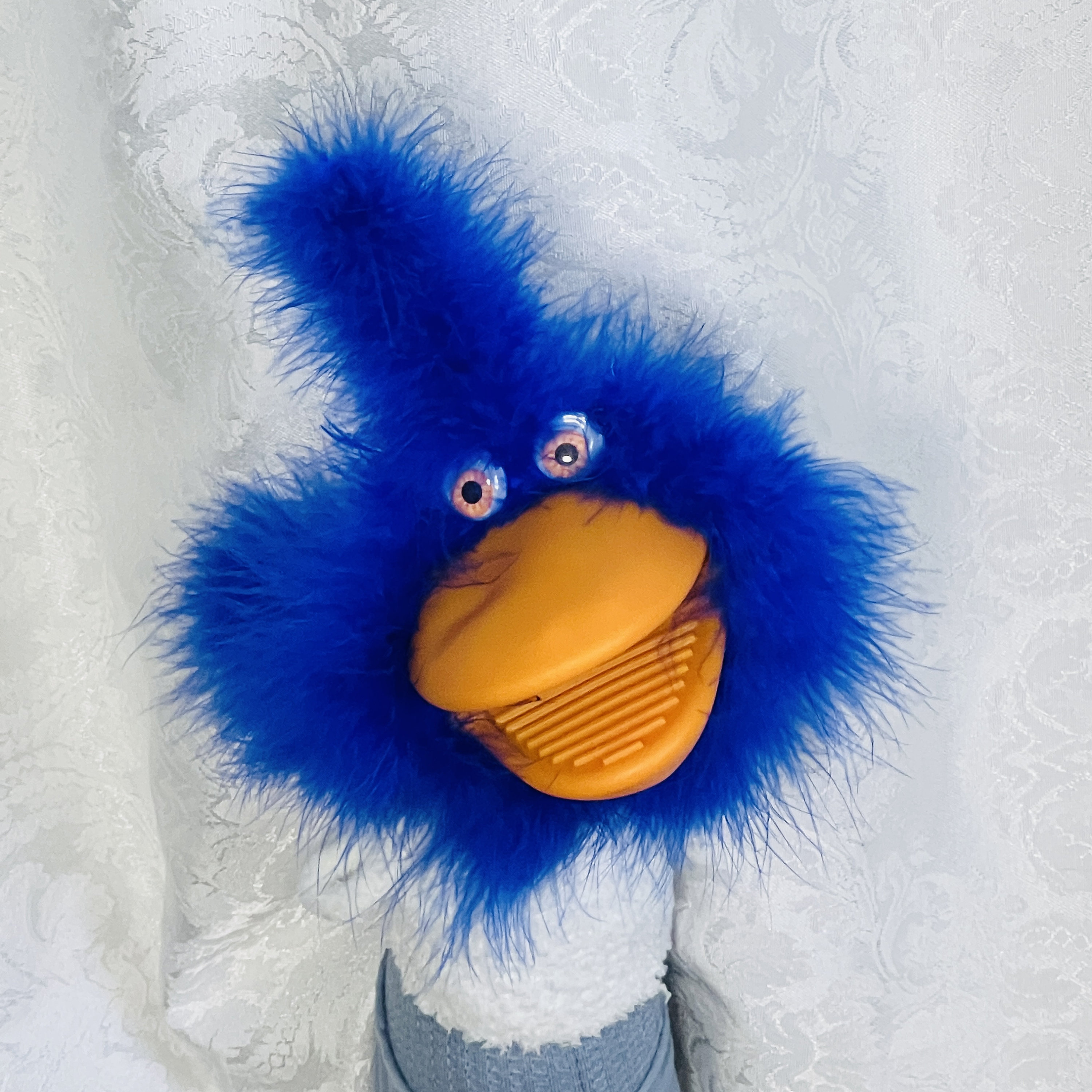 Blue Bird Mouth Puppet Handmade Toy Expressive
