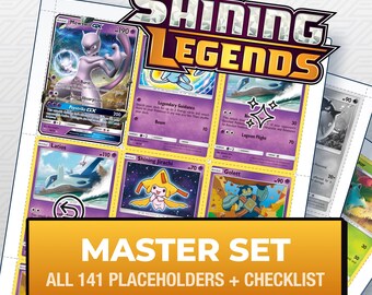 Pokémon Shining Legends Master Set Platzhalterkarten, alle 141 Karten + Varianten-Slots + Checkliste, druckbare Einlagen für Ordner (Digitaler Download)