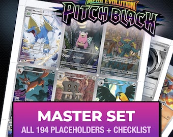 Pokémon Pitch Black Master Set Placeholder Cards, All 194 Card + Variant Slots + Checklist, Printable Binder Inserts (Digital Download)