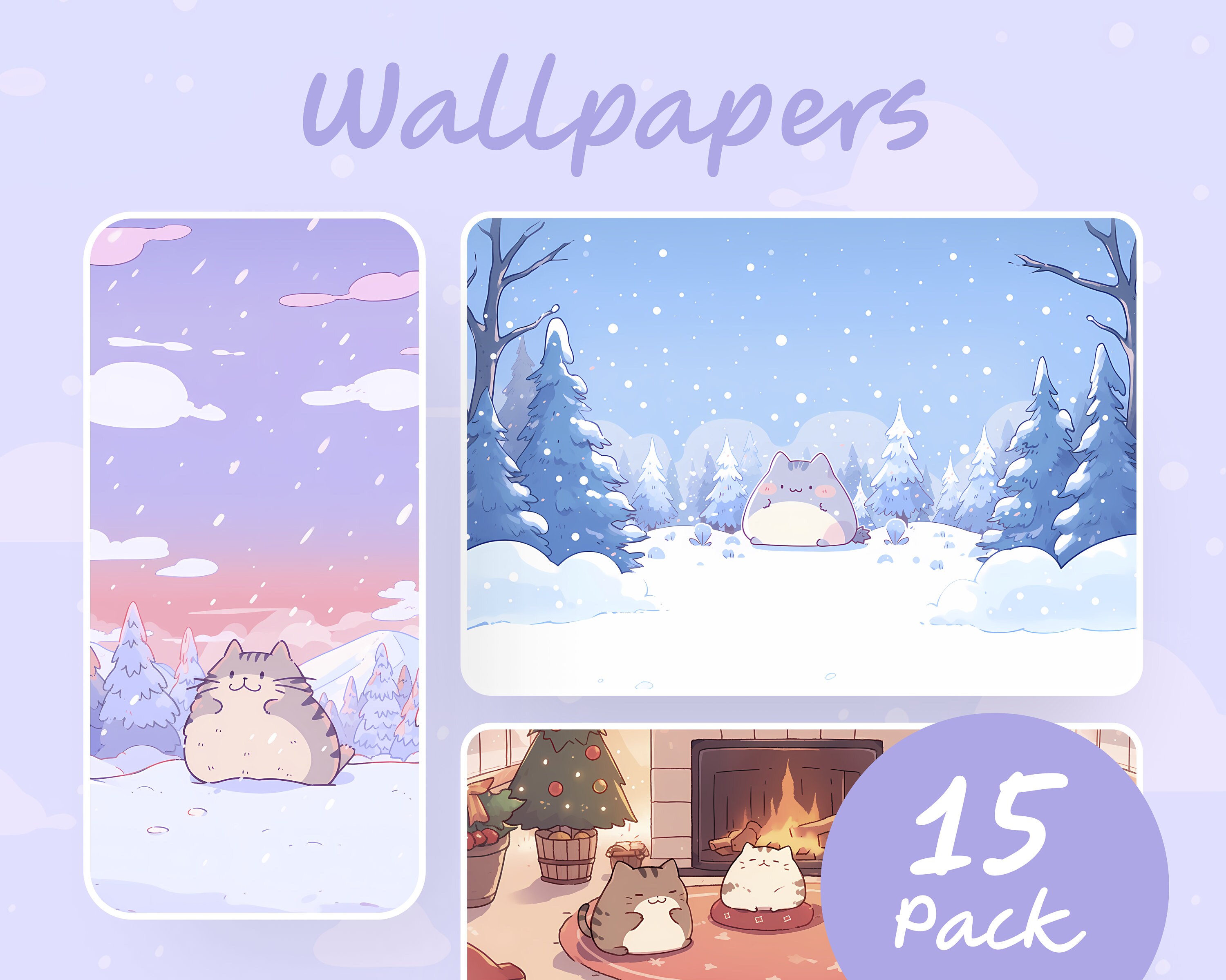 Christmas Cats Wallpaper Cozy Holiday Wallpaper Kawaii Christmas
