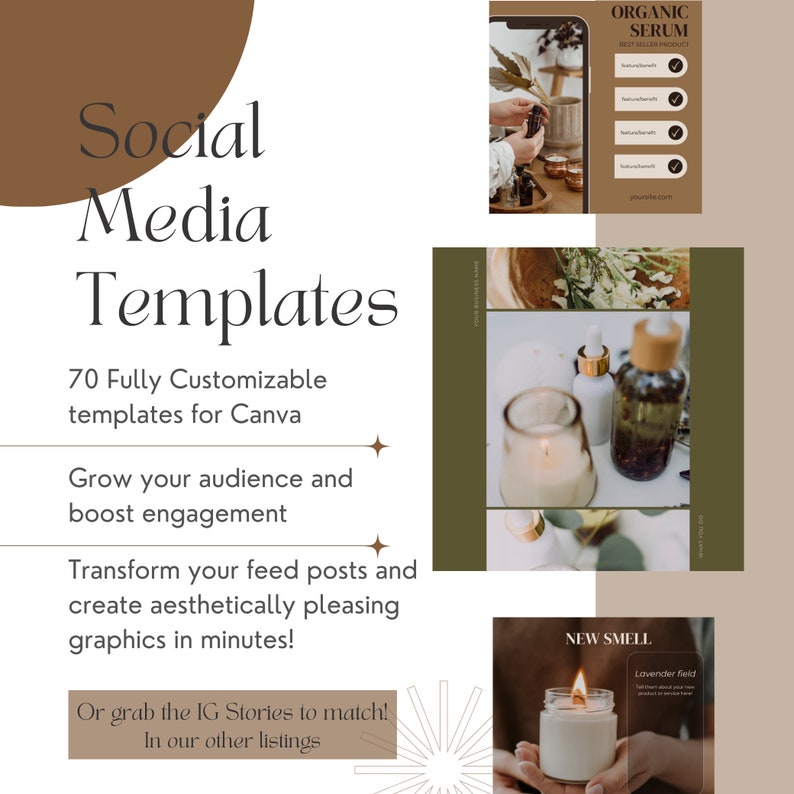 70 Herbal Instagram Post Templates, Canva Social Media (digital ...