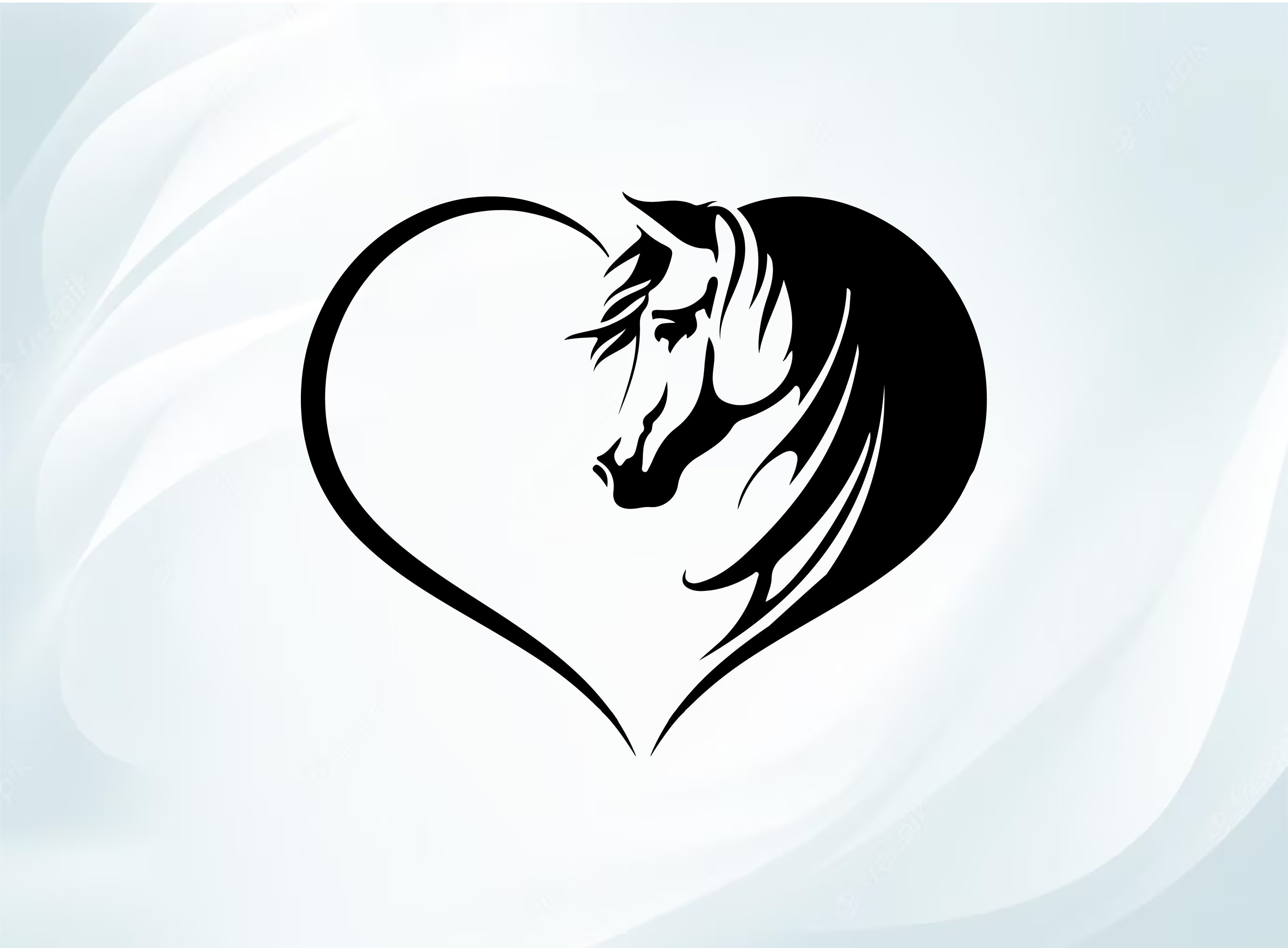 Horse SVG Heart SVG Digital Download Horse SVG I Love Horses Etsy