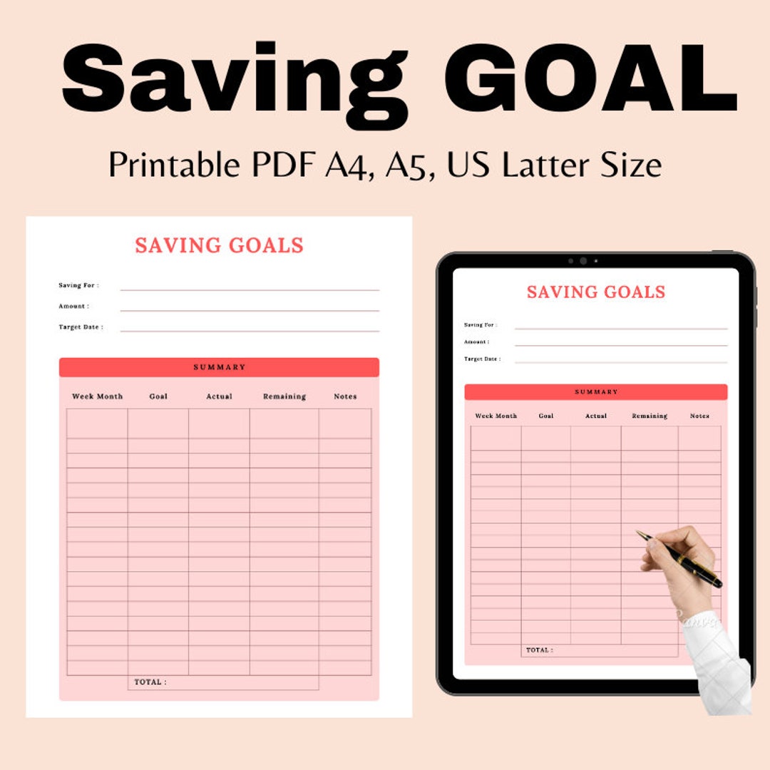 Monthly Savings Goal Tracker Printable