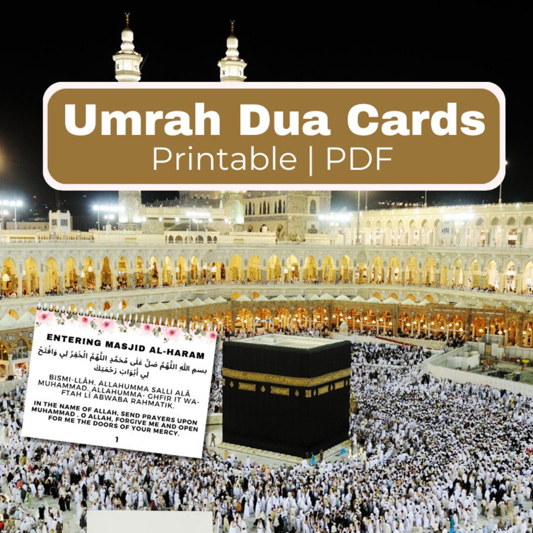Umrah Dua Cards, Umrah Duas Printable Cards,umrah Flashcards,prayer ...