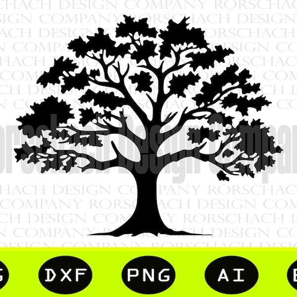 Oak Tree Svg, Oak Tree Clipart, Tree Svg, Red Oak Svg, nature svg, Oak Tree Vector, Oake Tree Cut file, Oak Tree Clipart, Oak Tree Png, DXF