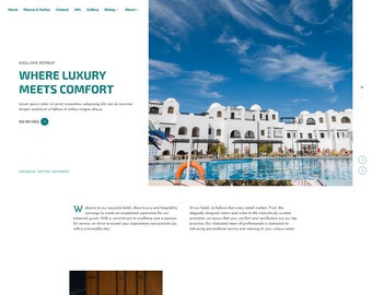 Hotel Wordpress Website | Elementor Free | Customizable WordPress Template, Stunning Pre-Designed Pages