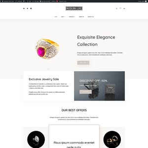 Wordpress Jewelry Store Website | Elementor Free | WooCommerce | Customizable WordPress Template Stunning Pre-Designed Pages | SEO Optimized