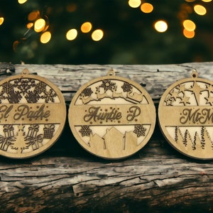 Personalized Wooden Christmas Ornament, Laser Engraved Ornament, Personalized Christmas Ornament, Christmas Ornament, Christmas