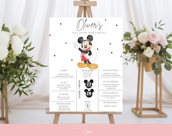 Mickey Mouse 2nd Birthday Milestone Poster: Oh Twodles Party Decor (Digital Download)