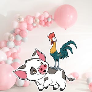 Moana Pua and Heihei Cutout: Party Decoration Prop (Digital Download)