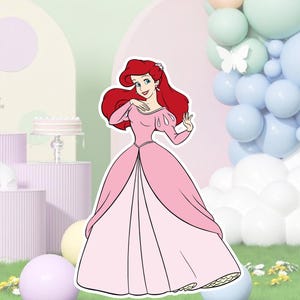 Ariel Cutout, Ariel Cutout Decor, Ariel Party Decoration Theme Baby shower Or Birthday Party Stand Up Prop, Digital Download