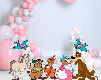 Cinderella Mice, donkey,dog, bird CutOut, Cinderella Decor, Cinderella  Decoration Theme, Birthday Party, Stand Up Prop, Digital Download