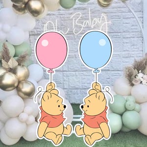 Palloncino sagomato di Winnie Pooh: decorazione pastello per baby shower (download digitale)