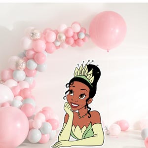 Tiana und der Frosch Ausschnitt, Tiana Prinzessin großes Dekor, Tiana Party Dekoration Thema, Geburtstagsfeier, Stand Up Prop, digitaler Download