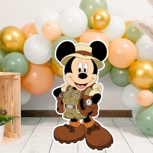 Recorte de rato Safari, cenário grande decoração, decoração de festa com tema de rato, chá de bebê ou festa de aniversário, suporte para download digital