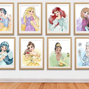 Princess Nursery Art Prints: Set of 11, Colorful Playroom Decor (Digital Download)