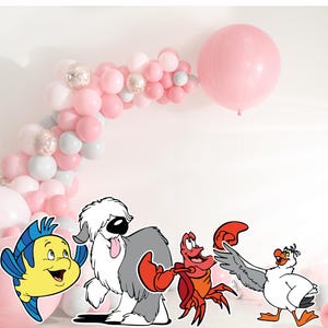 Ariel FlounderScuttle,Sebastian Cutout Ariel Party Decoration Theme Baby shower Or Birthday Party Stand Up Prop, Digital Download