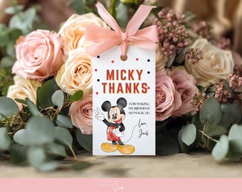 Mickey Mouse 2nd Birthday Gift Tags: Oh Twodles Party Favors (Digital Download)