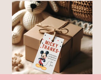 Mickey Mouse Birthday Gift Tags: Oh Twodles Party Favors (Digital Download)