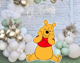 Winnie the Pooh Cutout: Baby Shower Birthday Party Prop (Digital Download)