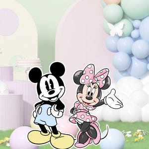 Mouse Bundle Cutout, Pastel Mouse Backdrop Big Decor, Pastel Theme Party Decoration Baby shower Or Birthday Party Stand Up Prop, Digital png