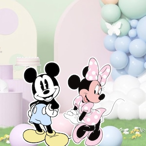 Mouse Bundle Cutout, Pastel Mouse Backdrop Big Decor, Pastel Theme Party Decoration Baby shower Or Birthday Party Stand Up Prop, Digital png