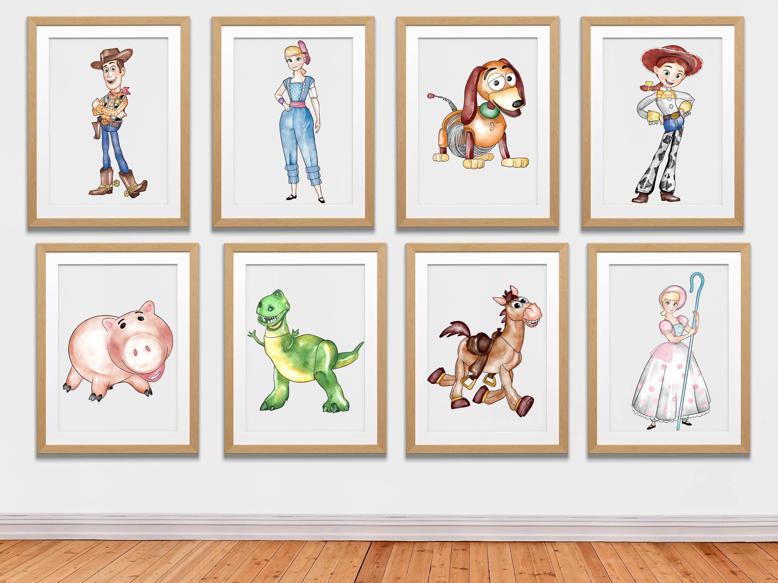 Watercolor Toy Story Prints: Nursery Decor, Gift for Kids (Digital PNG)