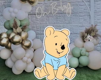 Baby Pastel Winnie Pooh Cutout, Cutout Decor Winnie The Pooh, Party Decoration Baby shower Or Birthday Party Stand Up Prop, Digital Download