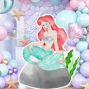 Ariel knipsel, Ariel knipsel decor, Ariel feestdecoratie thema babyshower of verjaardagsfeestje stand-up prop, digitale download