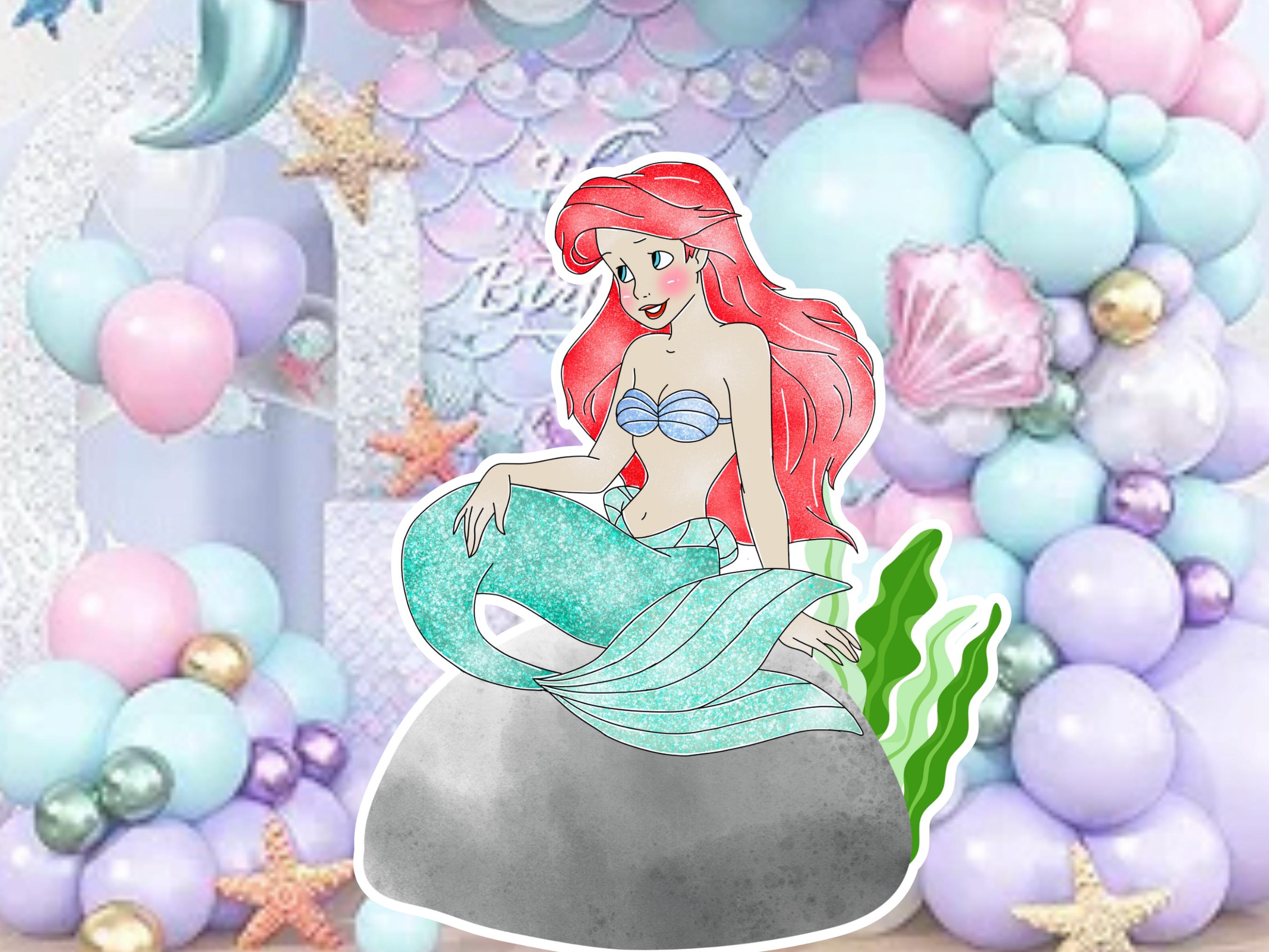 Ariel Cutout: Under the Sea Party Decoration (Digital Download)