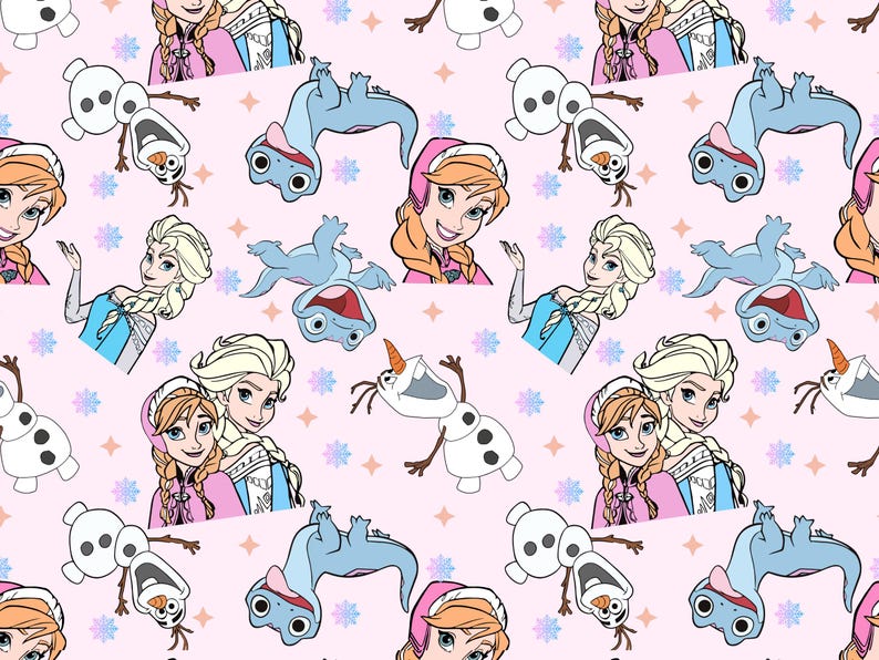Elsa Repeating Pattern Frozen Elsa Anna Magical Ice Princess Repeating Pattern for Fabric ...