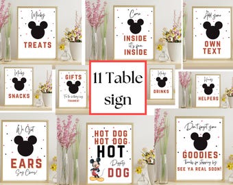 Letreros de cumpleaños editables "Oh Toodles": Decoración para fiesta de Mickey Mouse