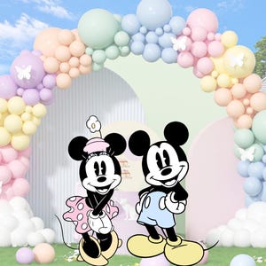 Mouse Bundle Cutout, Pastel Mouse Backdrop Big Decor, Pastel Theme Party Decoration Baby shower Or Birthday Party Stand Up Prop, Digital