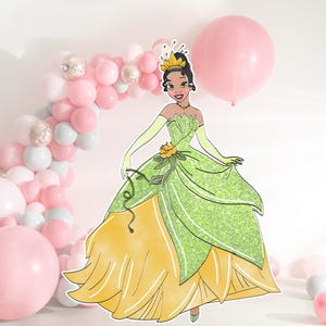 Tiana and the Frog CutOut, Tiana Princess Big Decor, Tiana Party Decoration Theme, Birthday Party, Stand Up Prop, Digital Download