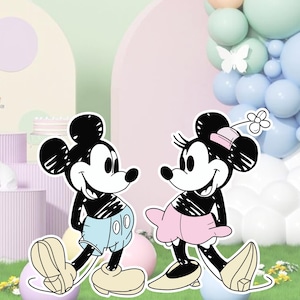 Mickey & Minnie Cutout: Disneyland Birthday Party Prop (Digital File)