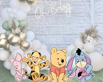 Winnie the Pooh Baby Shower Cutouts: Party Decoration (Digital)