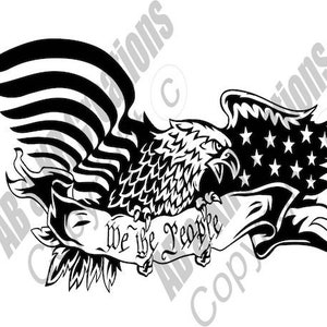 American Eagle &quot;We The People&quot; Instant Digital Download; Eagle SVG, JPG and SVG; United States Symbol; 4th of July; Independence Day