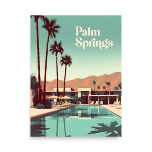 Palm Springs - Vintage Style Poster, Palm Springs Art, Palm Springs Print