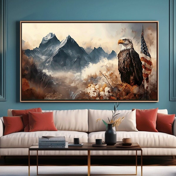 Frame Art TV Patriotic Eagle USA Samsung Frame TV Art Instant Digital Download Samsung Frame Art