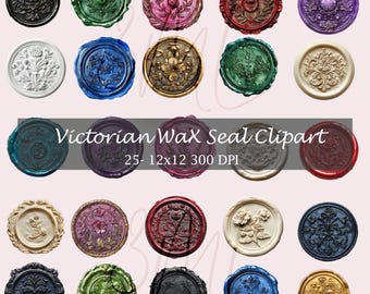 Regency Era wax seals Fantasy Collection Clipart, Wax Seal Floral PNG Bundle, Wax Seal Clipart, Royal Vintage Seal Clipart, Vintage