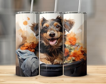 Puppy Love Sublimation Tumbler Design Downloads 20 oz Skinny Tumbler Wrap Straight & Tapered Digital