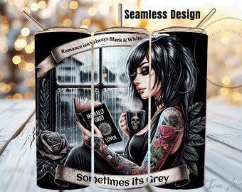 Morally Grey Tumbler Wrap | 20 oz Skinny Tumbler Design | Dark Romance Wrap for Sublimation | Instant Download |