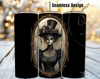 Halloween Portrait Sublimation Tumbler Design Downloads 20 oz Skinny Tumbler Wrap Straight & Tapered Digital